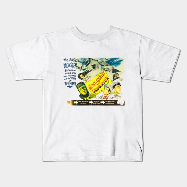 Abbott and Costello Meet Frankenstein Kids T-Shirt by Pop Fan Shop